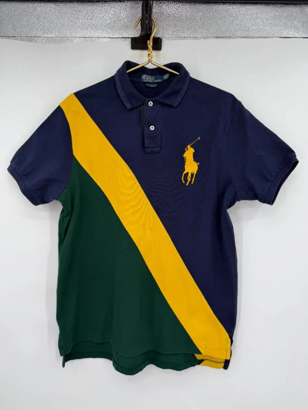 Polo Ralph Lauren Custom Fit Big Pony Colorblock Polo Shirt Men's Large